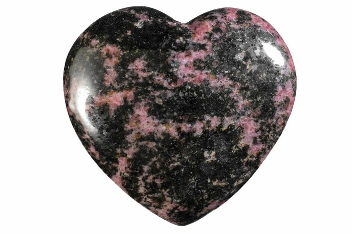 Polished Rhodonite Heart - Madagascar #160457